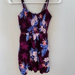 American Eagle Purple Floral Romper